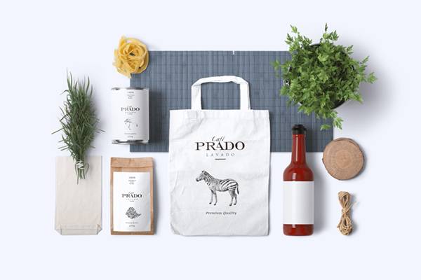 咖啡厅奶茶餐厅包装logo品牌vi设计菜单智能贴图样机PSD模板素材