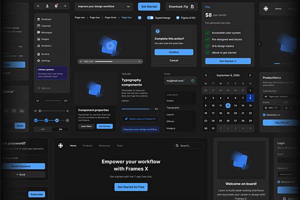 Frames X for figma B端组件库&设计系统 Local Variables  支持变量  提供终生免费更新服务